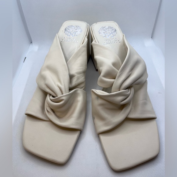 Vince Camuto Shoes - Vince Camuto Jenabie Sandstone twist Slip On Block Heels Size 9.5 / 41 EXC